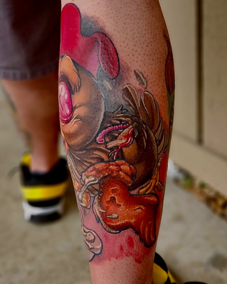 Tattoo by @jacob_webb_tattoo — new_school, trash_polka