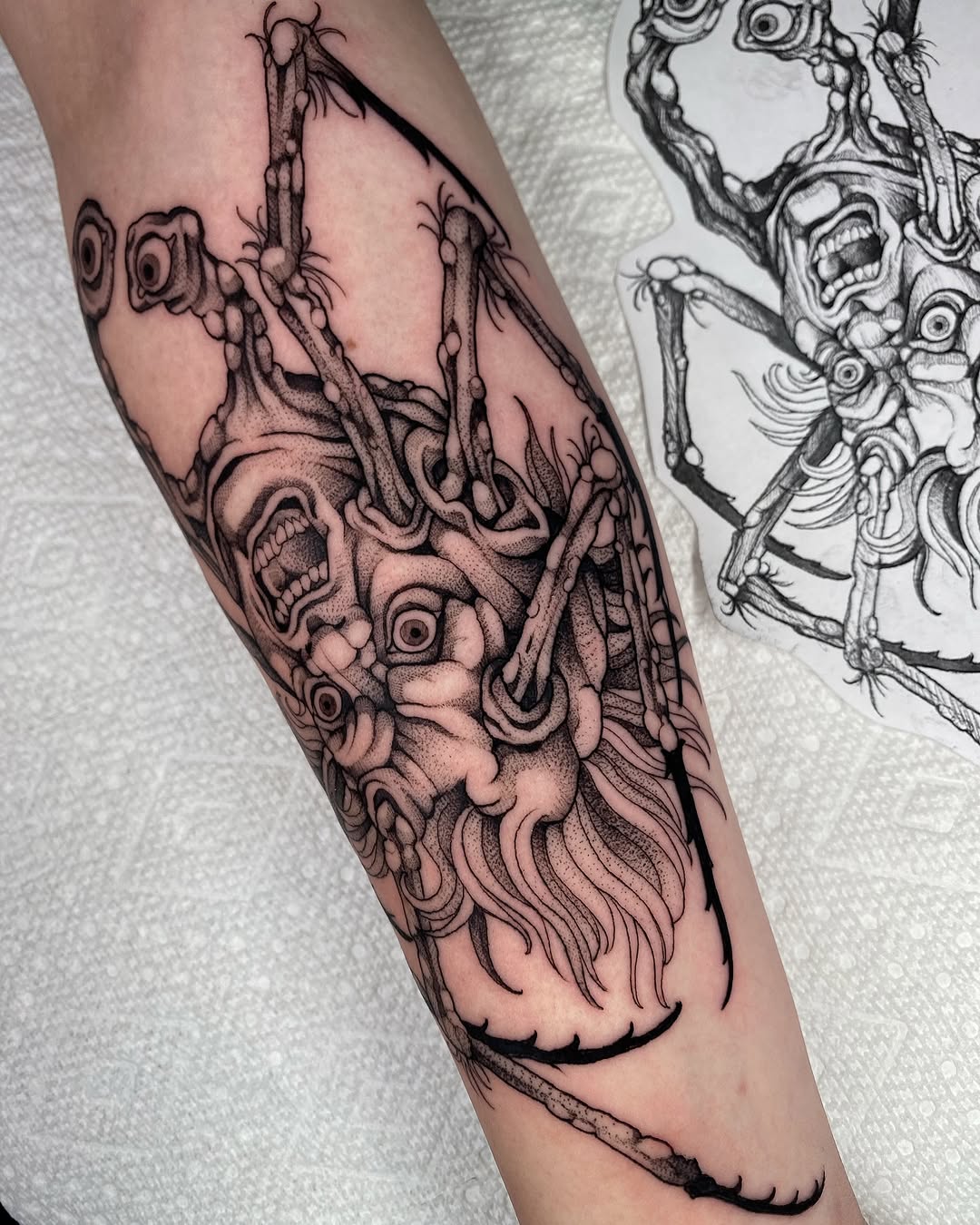 Tattoo by @scab.tailor — dark_realism, dotwork