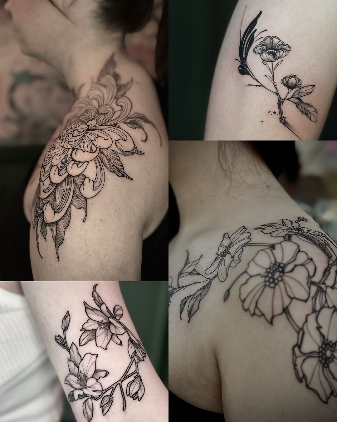 Tattoo by @the.ant.ink — fine_line, black_and_grey