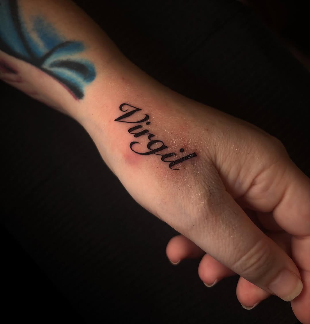 Tattoo by @gabbyfinearts — lettering_script, fine_line