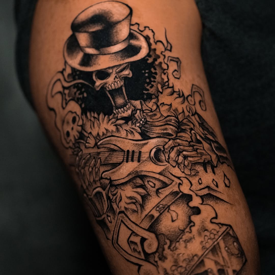 Tattoo by @h.inkz β realism, black_and_grey