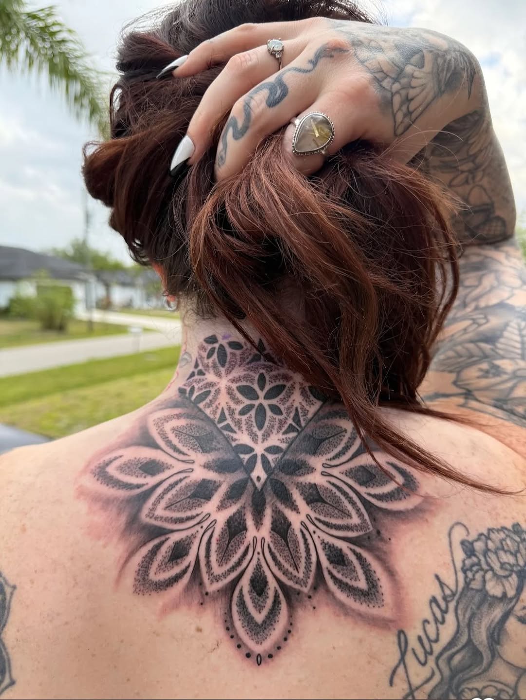 Tattoo by @souper.mario_ — dotwork, geometric