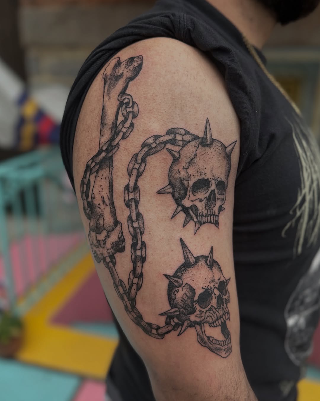 Tattoo by @hellridertattoo — blackwork