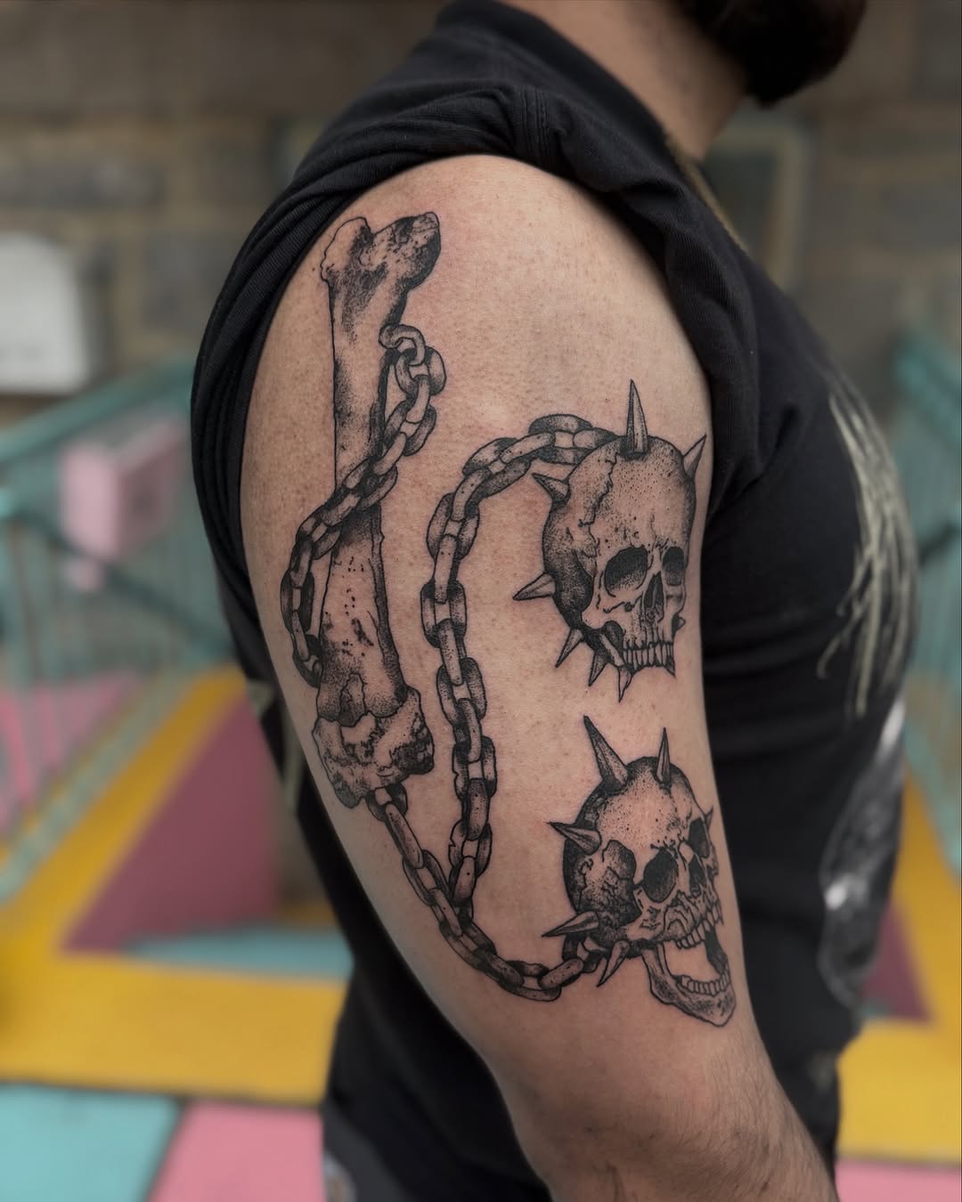 Tattoo by @hellridertattoo — blackwork