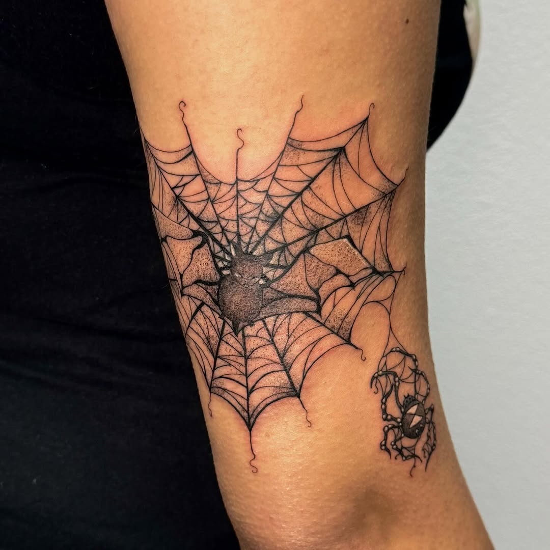 Tattoo by @kittystitches.ink — black_and_grey, fine_line