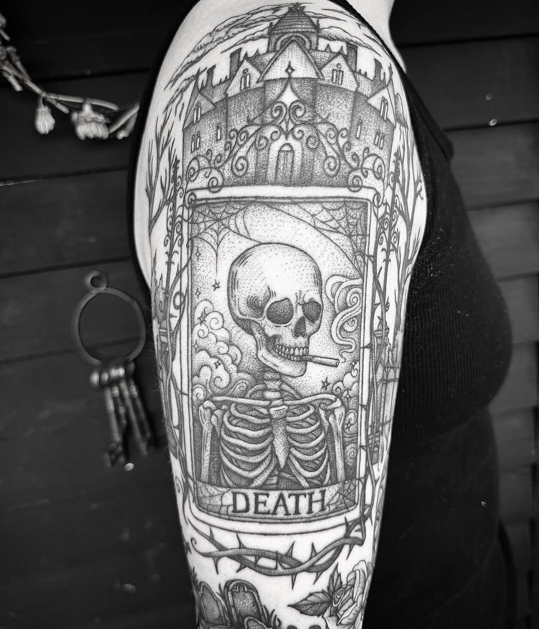 Tattoo by @breezytucker — blackwork, illustrative