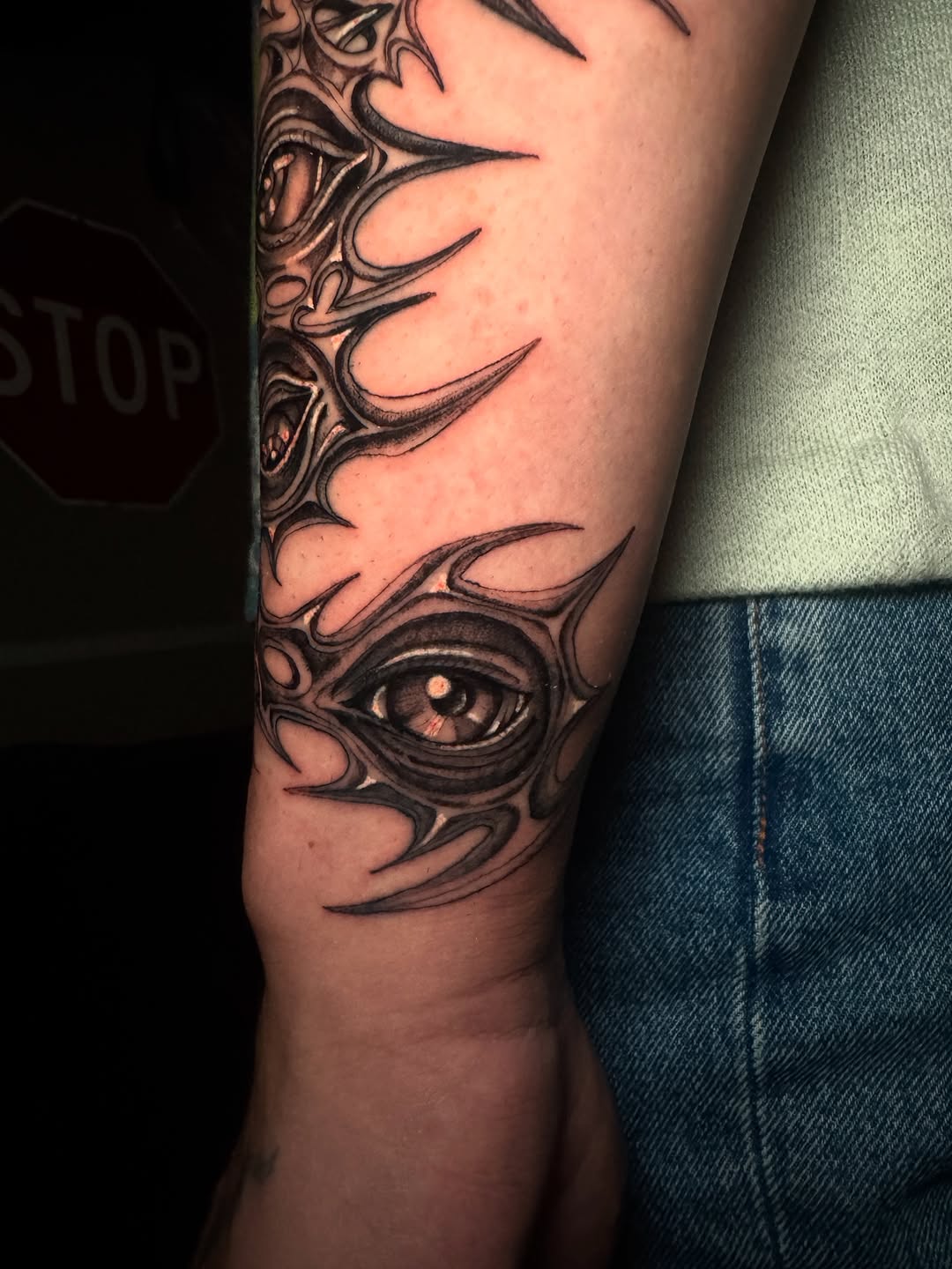 Tattoo by @rustoblack — black_and_grey, dark_realism