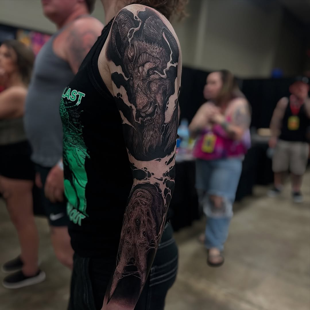 Tattoo by @carnivorousfx — dark_realism, black_and_grey