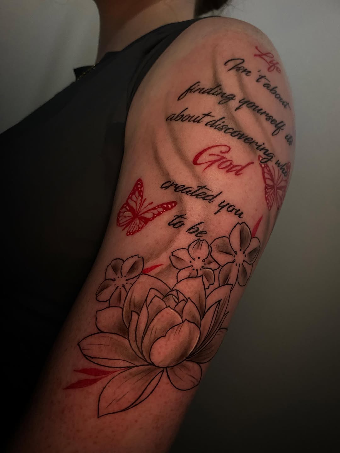 Tattoo by @ahztatz — lettering_script, black_and_grey