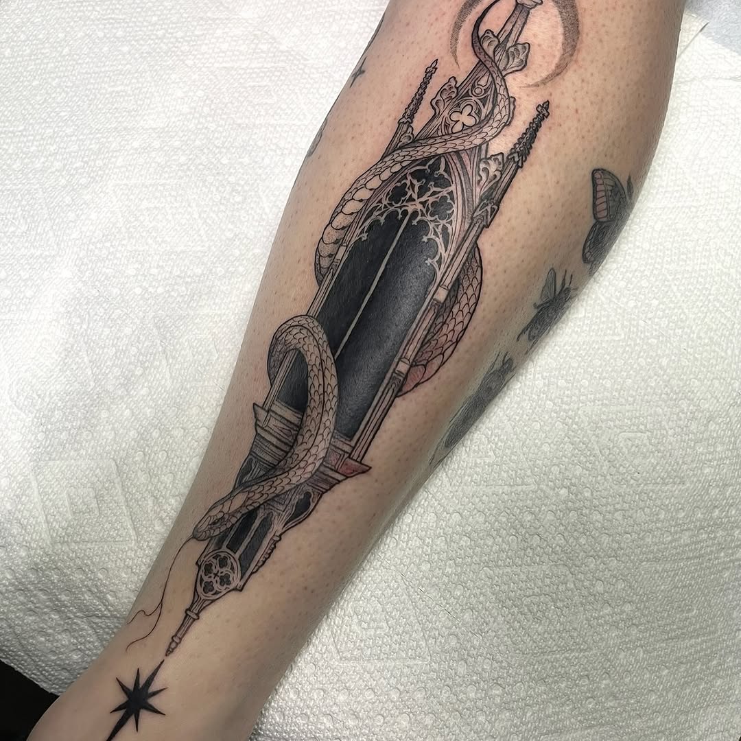 Tattoo by @lexx.christine โ blackwork, illustrative