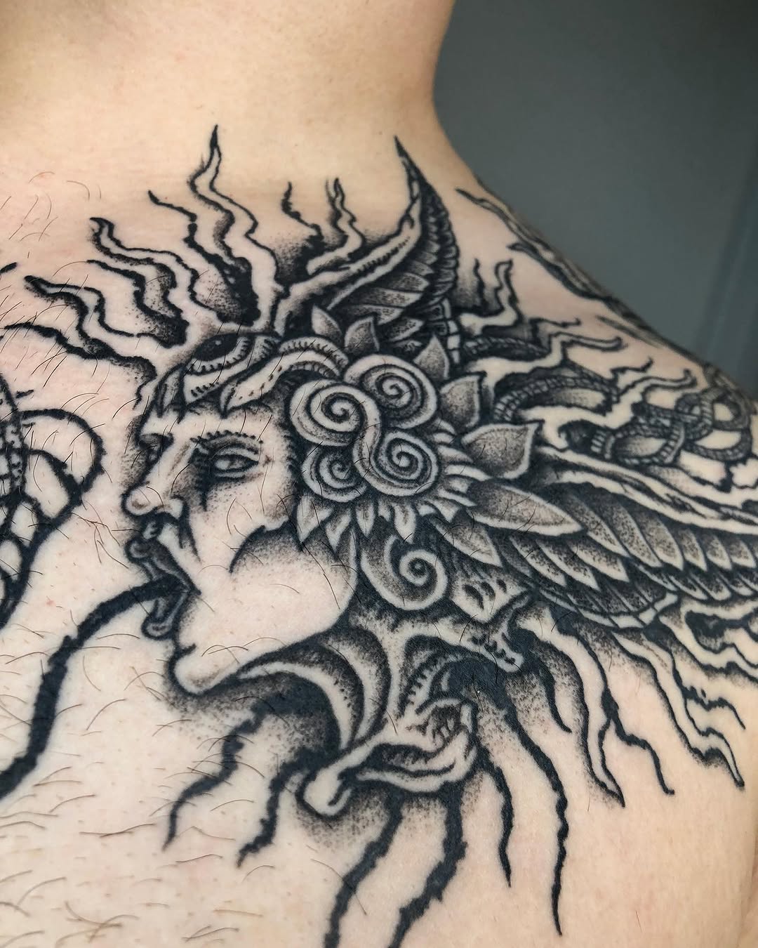 Tattoo by @_zaddy_taddy_ โ blackwork, illustrative