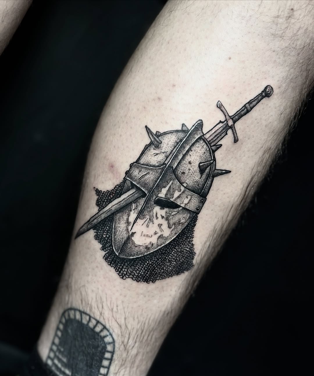 Tattoo by @whatashame.tattoos — black_and_grey, dotwork