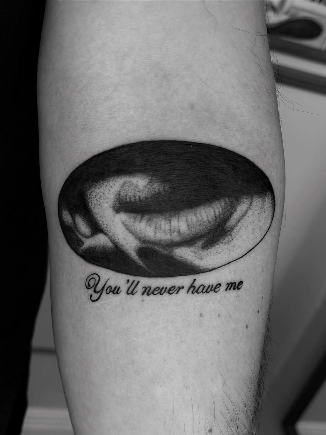 Tattoo by @maisontheprofessional — black_and_grey, lettering_script