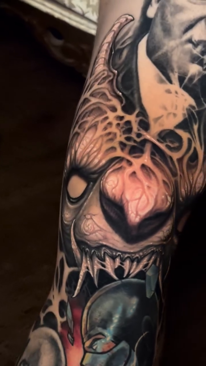 Tattoo by @aaronmtattoos — dark_realism, trash_polka