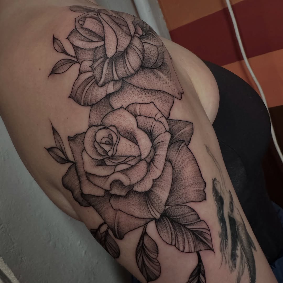 Tattoo by @chozentattoo — dotwork, realism