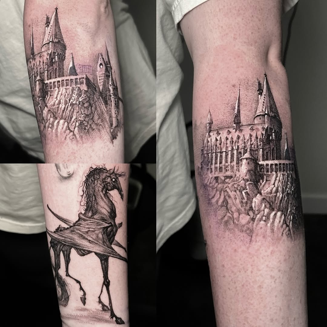 Tattoo by @roveink — realism, dotwork