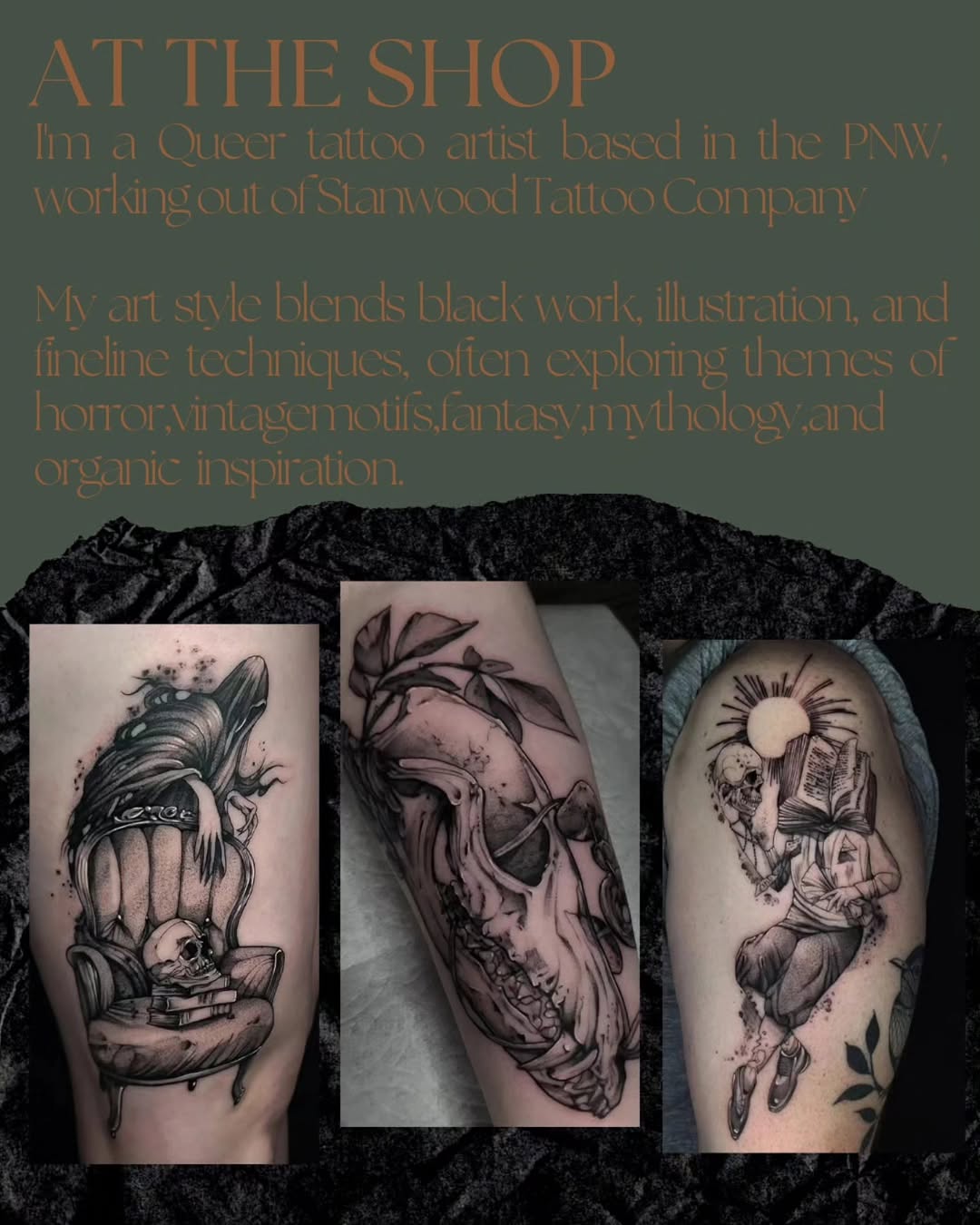 Tattoo by @brightboneink — blackwork, illustrative