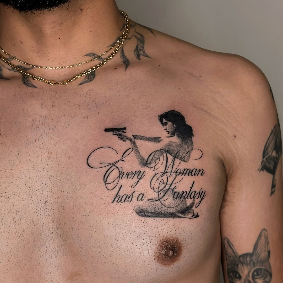 Tattoo by @sexytattoofactory — black_and_grey, lettering_script