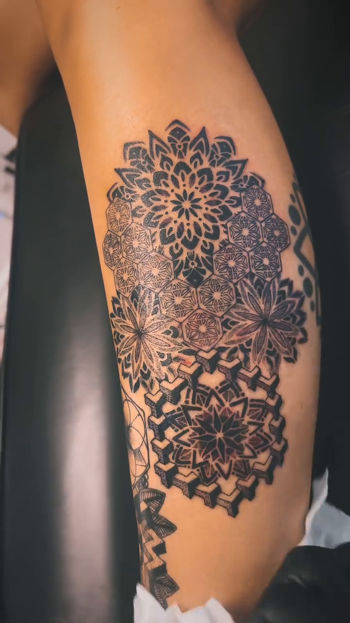 Tattoo by @inkttattoos — dotwork, geometric