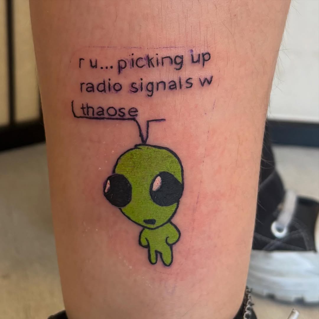 Tattoo by @valentine_tats — illustrative, lettering_script