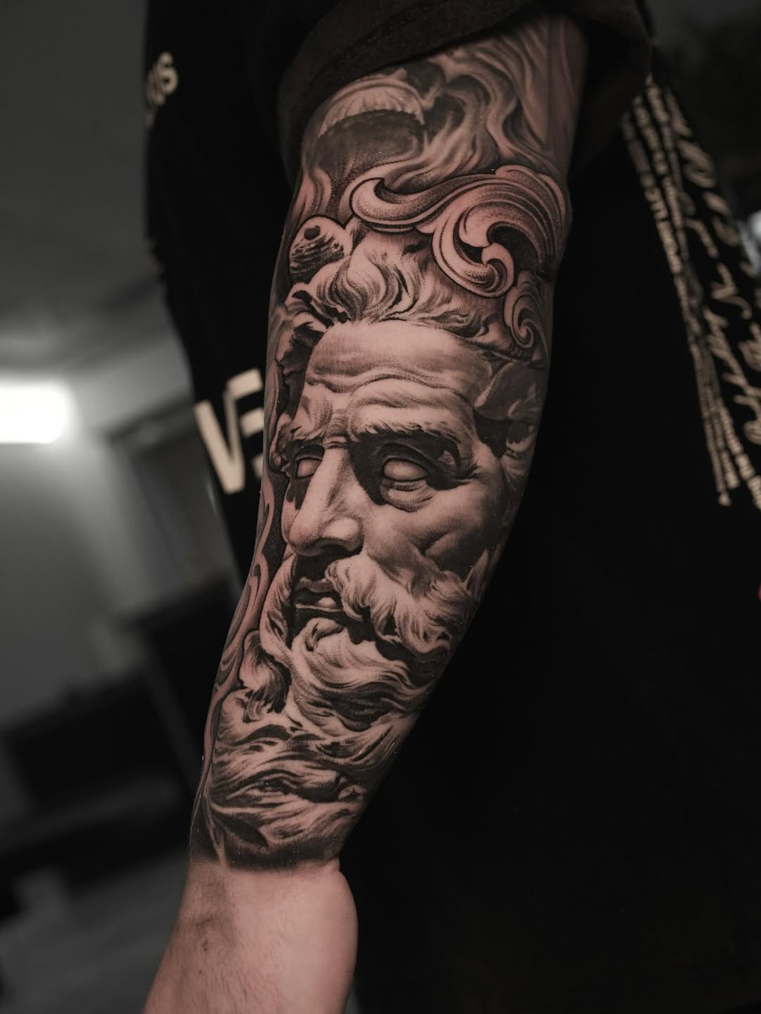 Tattoo by @reyolivarestattoos โ realism, black_and_grey