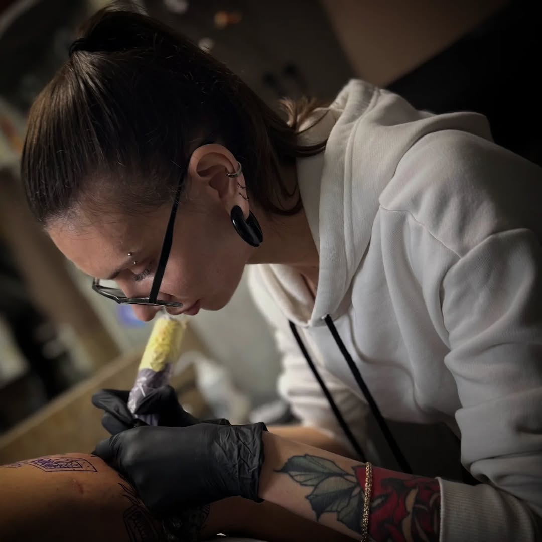 Tattoo by @tattoo_ks_anastasiia — illustrative, black_and_grey