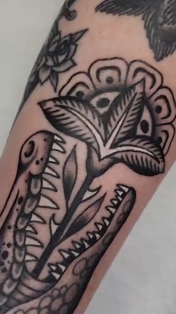 Tattoo by @adambarnestattooer β american_traditional, black_and_grey