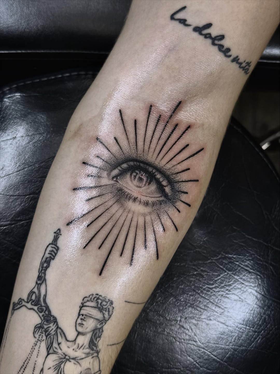 Tattoo by @bogwitchtattoos — black_and_grey, fine_line