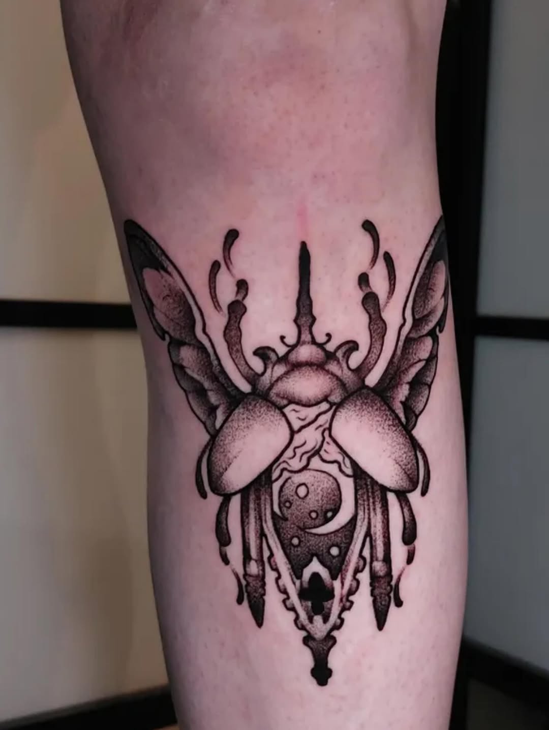 Tattoo by @seanbaldwintattoos — dotwork, black_and_grey