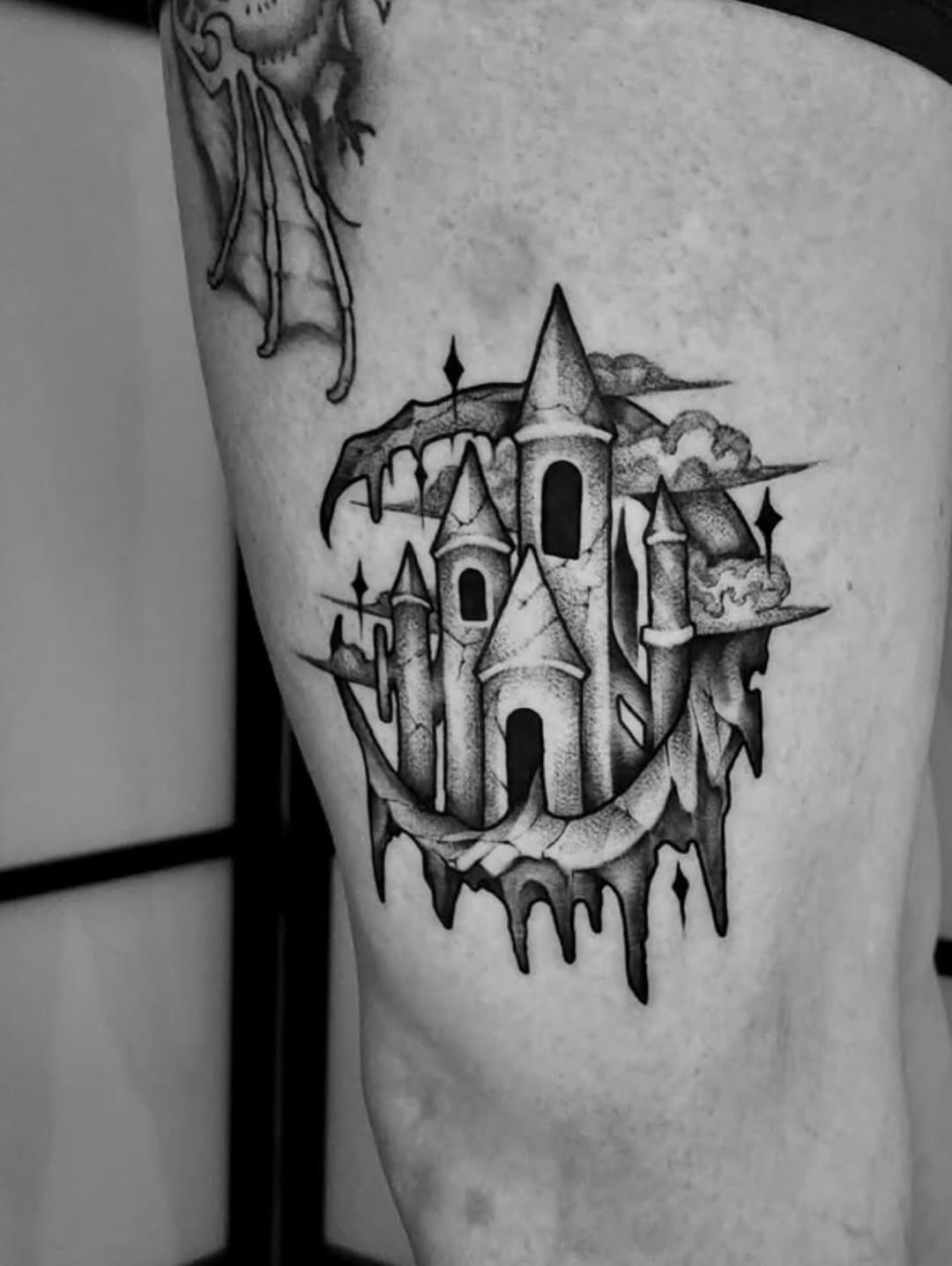 Tattoo by @seanbaldwintattoos — black_and_grey, dark_realism