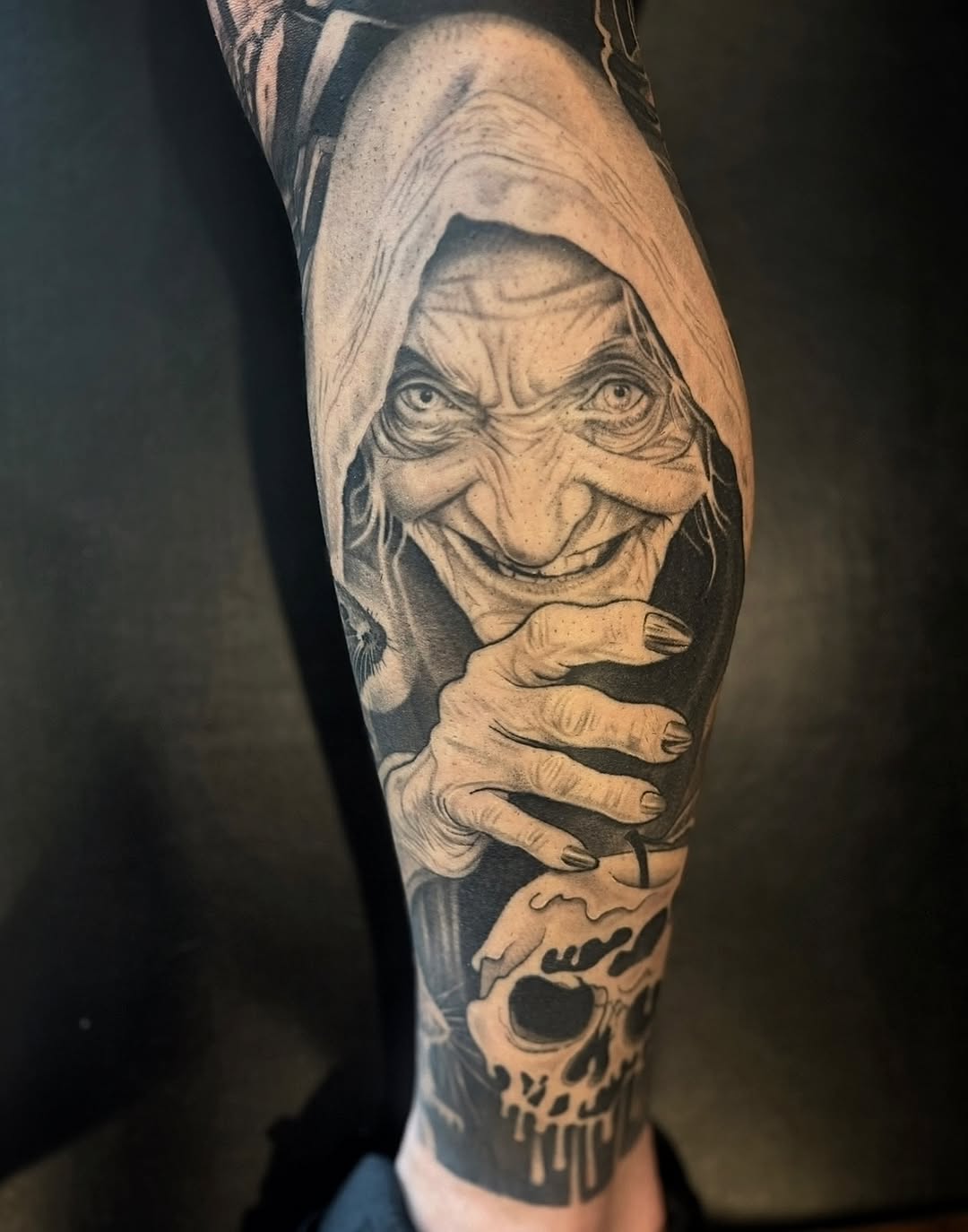Tattoo by @elijahforstertattoos โ realism, black_and_grey