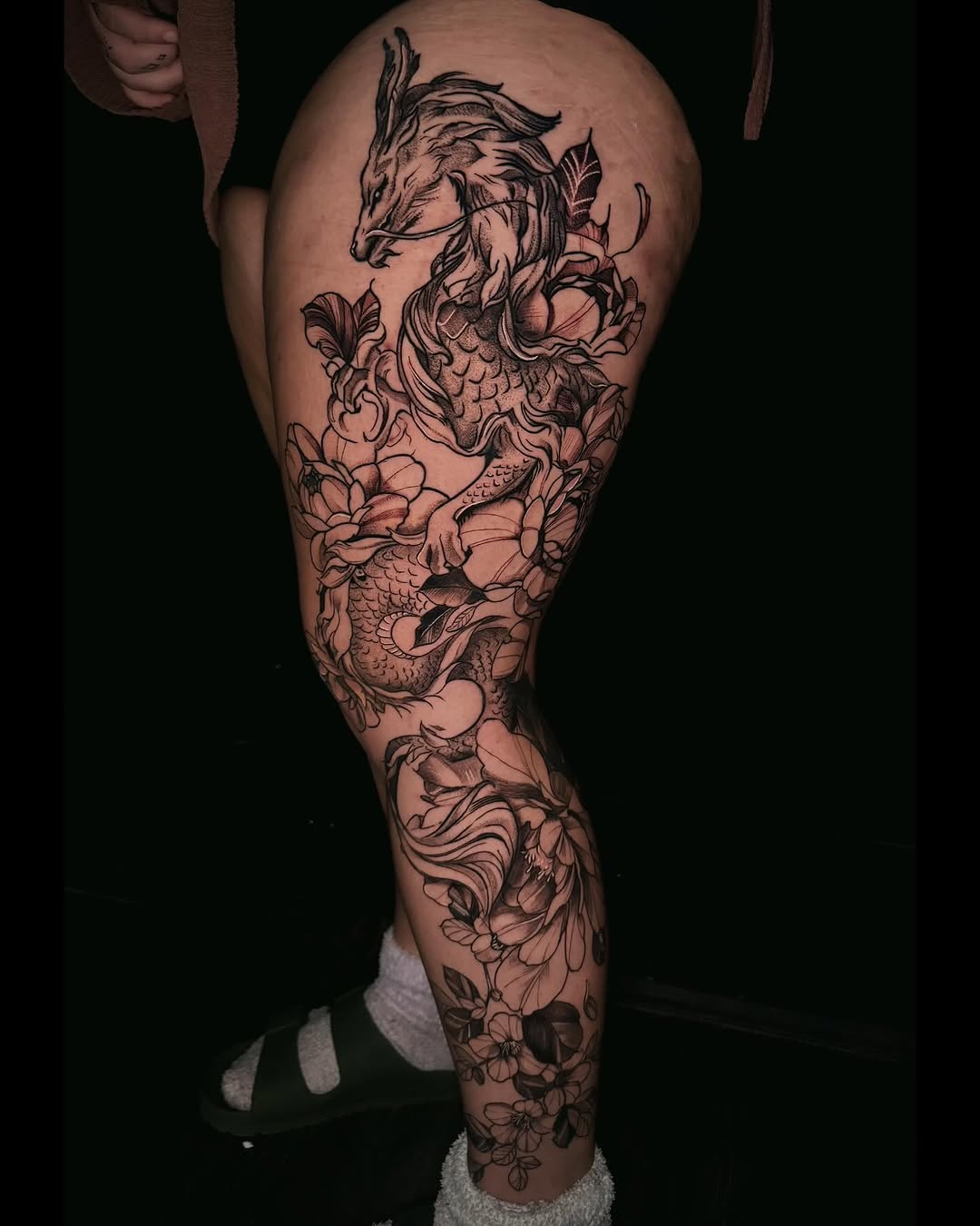 Tattoo by @inklulu_ — black_and_grey