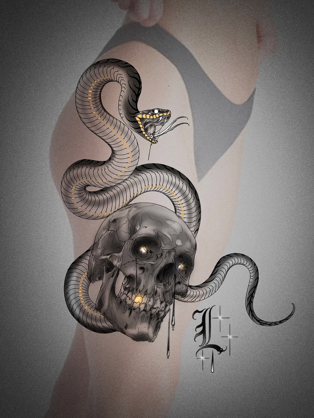 Tattoo by @lorenzotattoos — dark_realism, black_and_grey