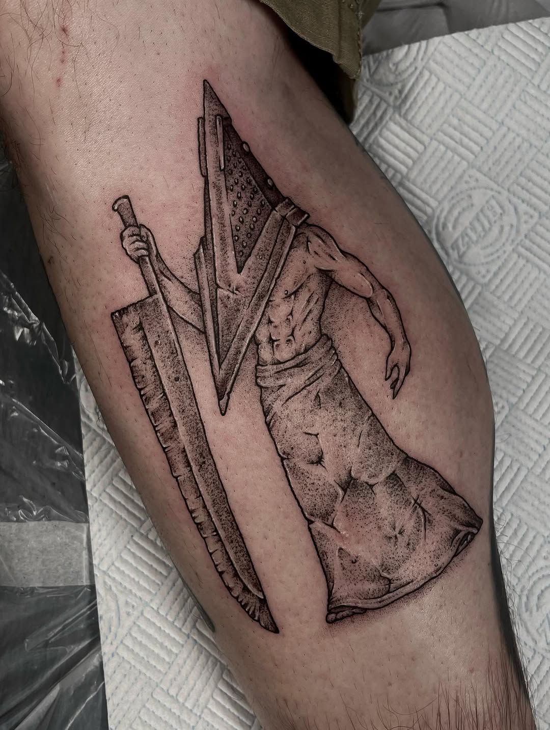 Tattoo by @dog.house.tattoo β realism, black_and_grey