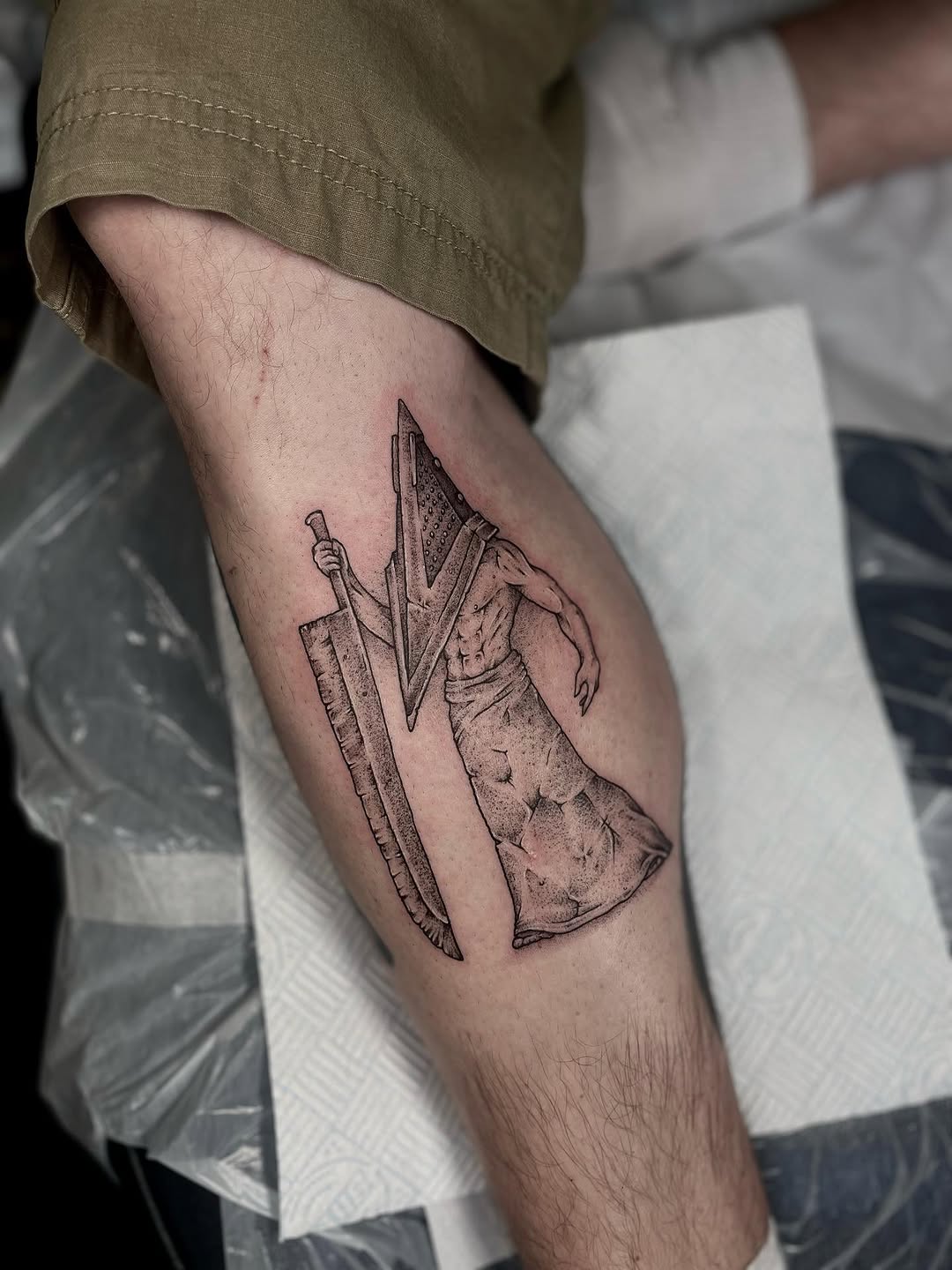 Tattoo by @dog.house.tattoo β realism, black_and_grey
