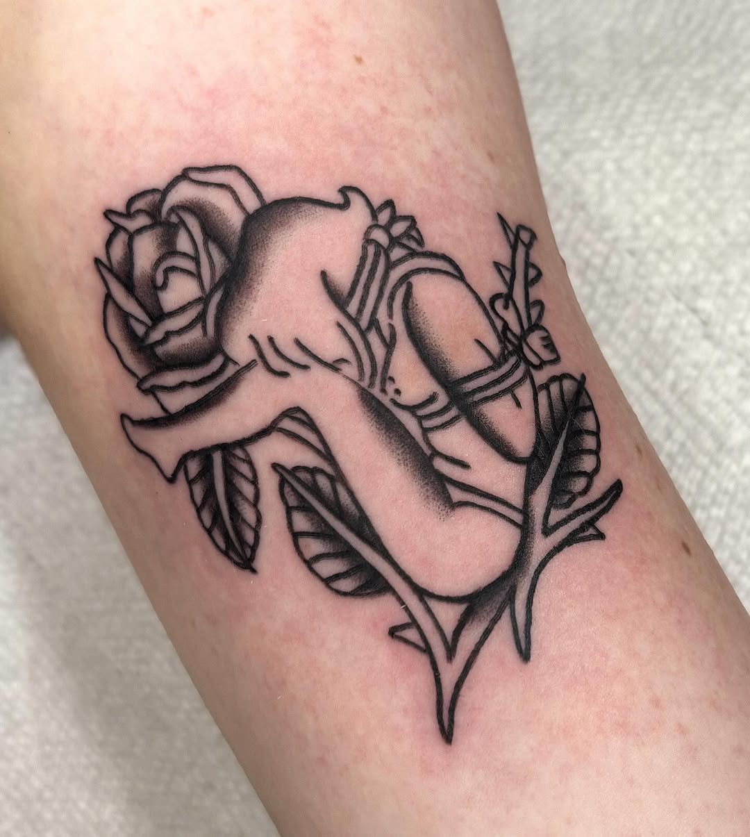 Tattoo by @stabcrabtattoo โ black_and_grey