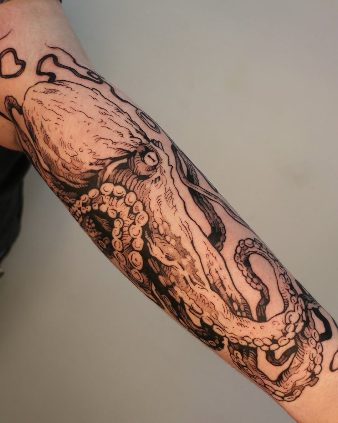 Tattoo by @baldpeaches — black_and_grey, illustrative