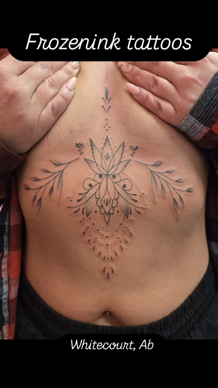 Tattoo by @frozenink_tattoo โ black_and_grey, ornamental