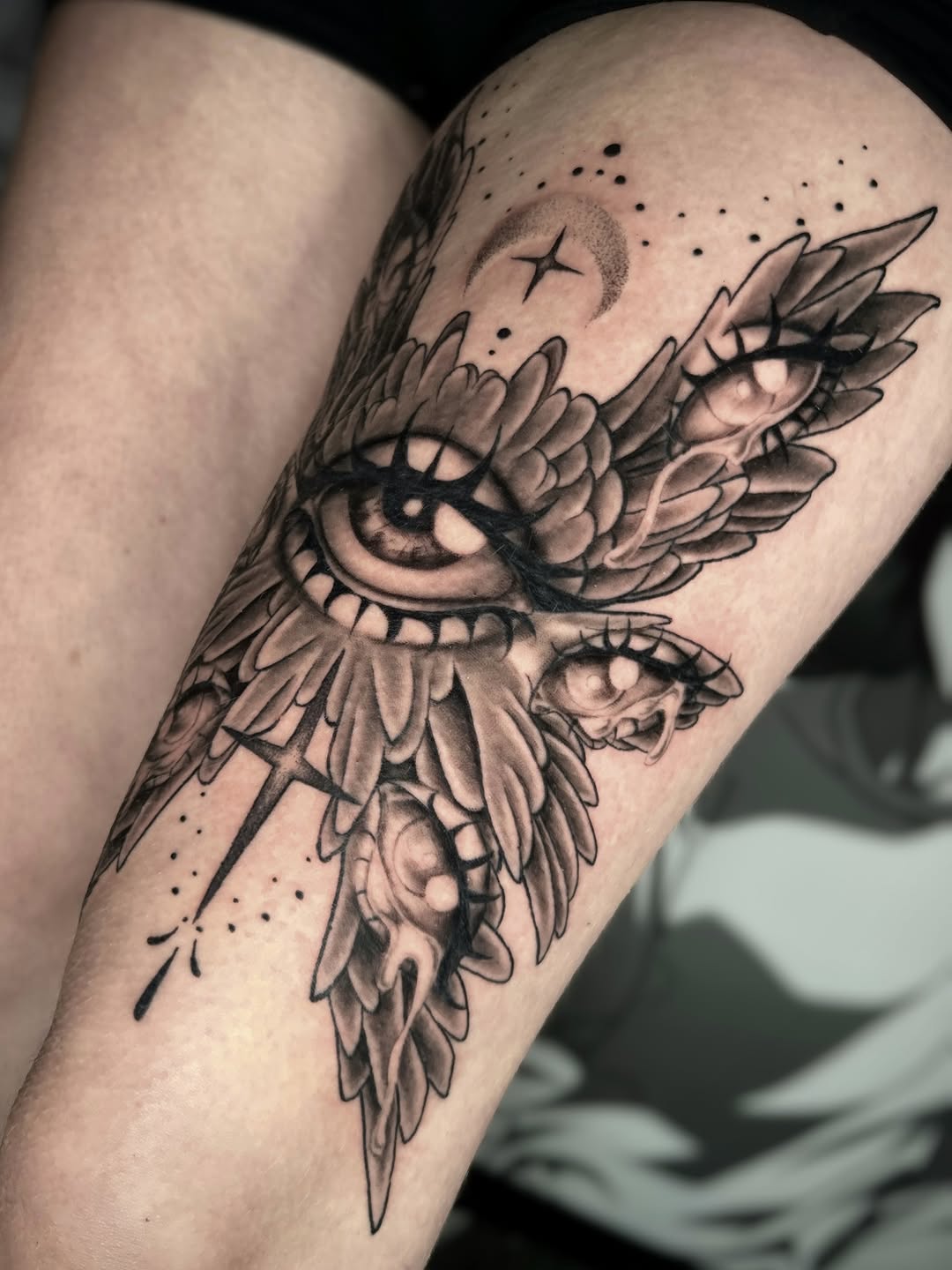 Tattoo by @marisolcreative — black_and_grey, realism