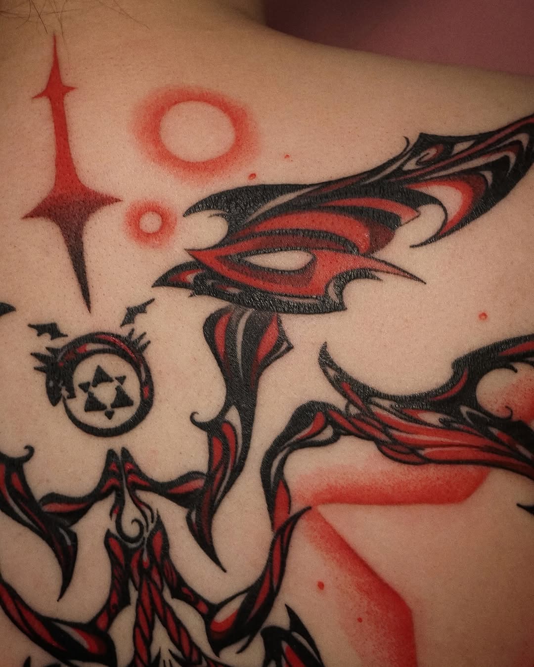 Tattoo by @gremlin.tats β blackwork, trash_polka