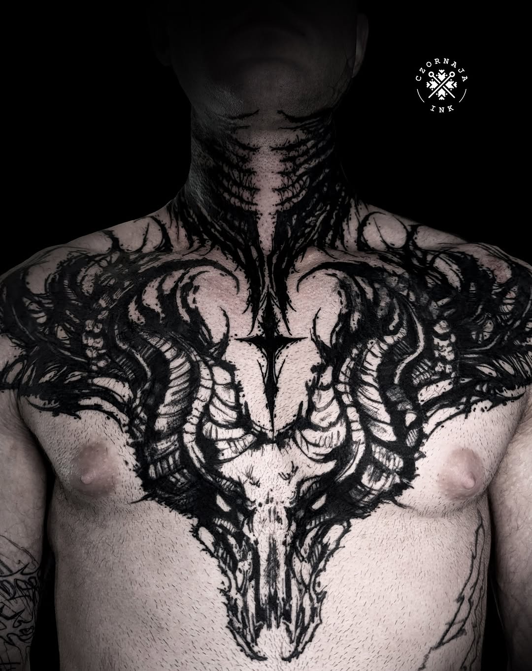 Tattoo by @czornaja_ink — blackwork, dark_realism