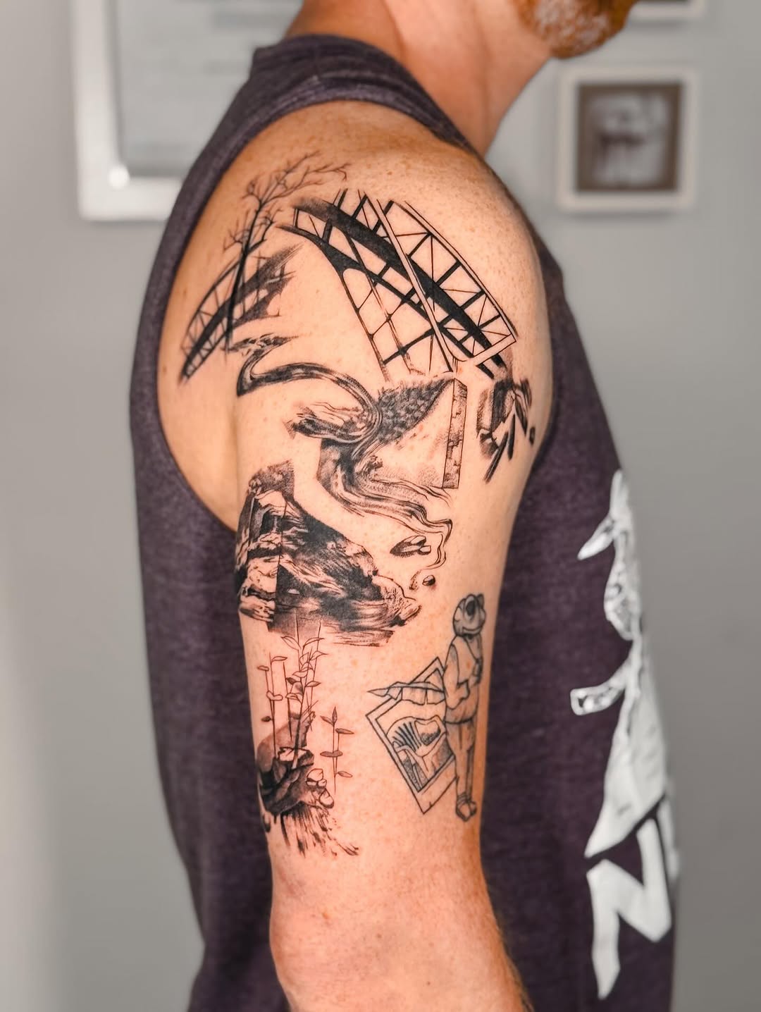 Tattoo by @whitestarling.tattoo — illustrative, black_and_grey
