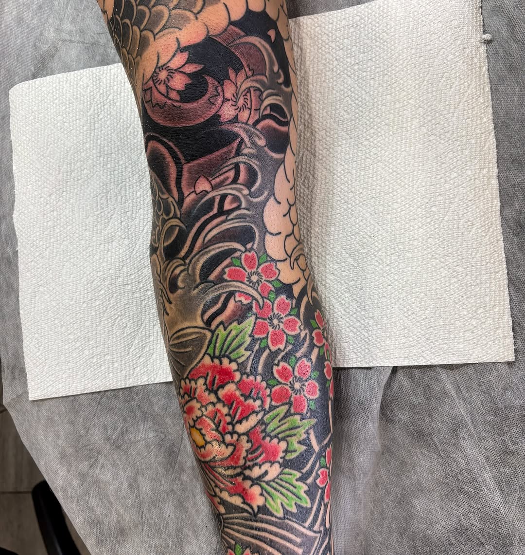 Tattoo by @mattbrookstattoo — japanese_irezumi, black_and_grey