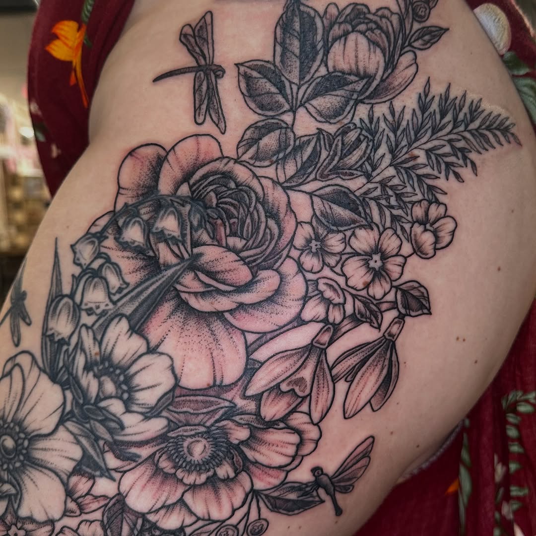 Tattoo by @_emilytattoos_ โ illustrative, black_and_grey