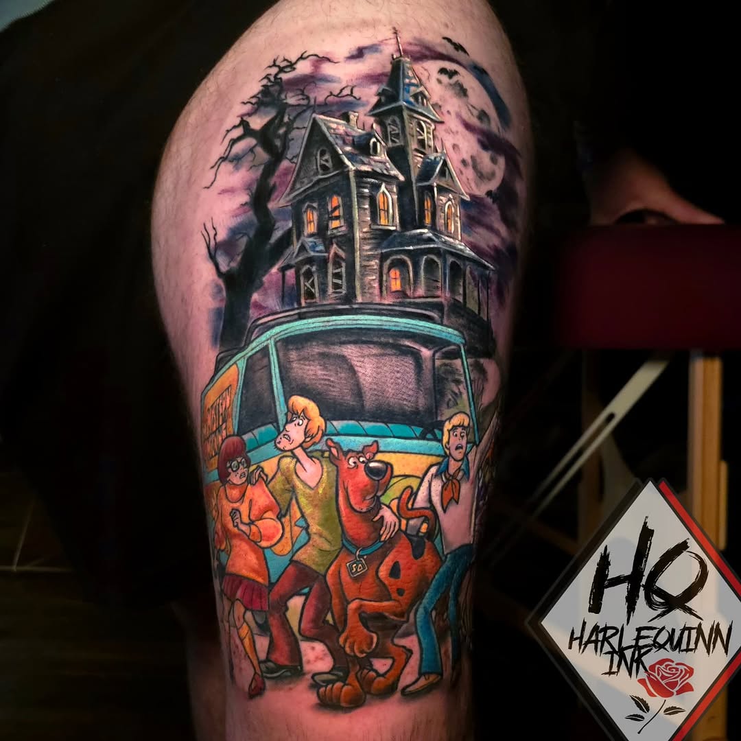 Tattoo by @harlequinn_ink — new_school, illustrative