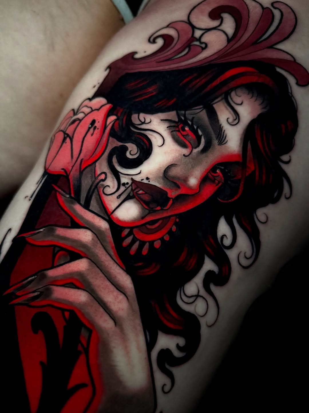 Tattoo by @chance_tattoos — neo_traditional, black_and_grey