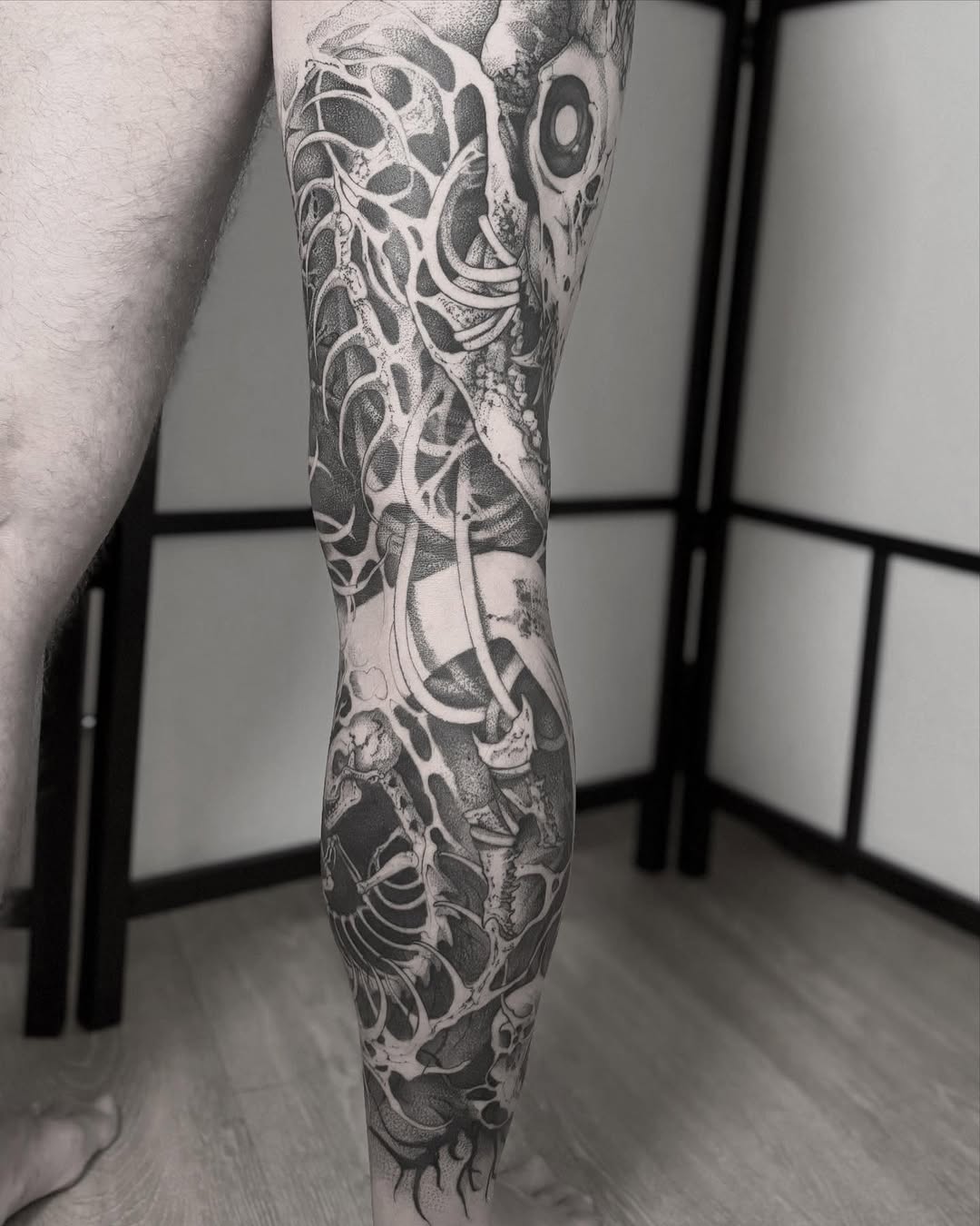 Tattoo by @blightttattoo — black_and_grey, dark_realism