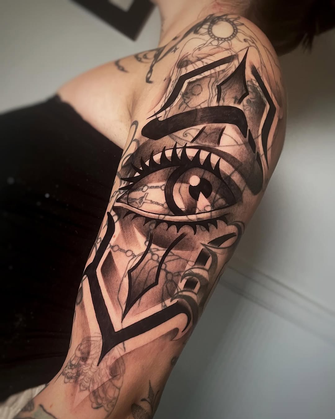 Tattoo by @leperemael — black_and_grey, trash_polka