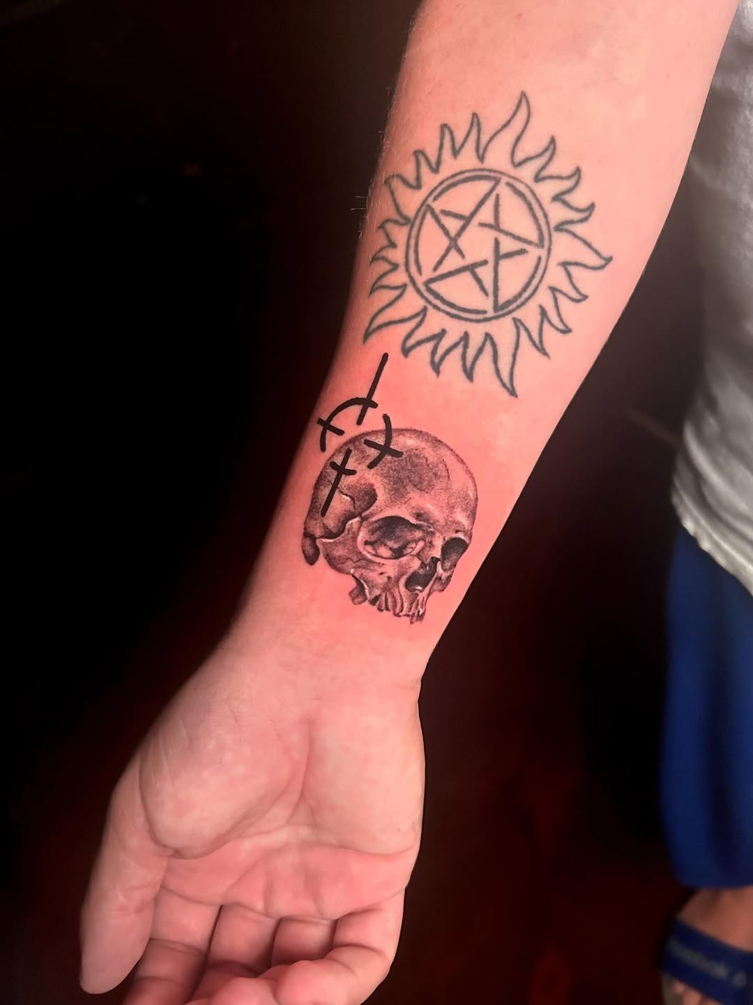 Tattoo by @blastedbarbie.ink — realism, black_and_grey