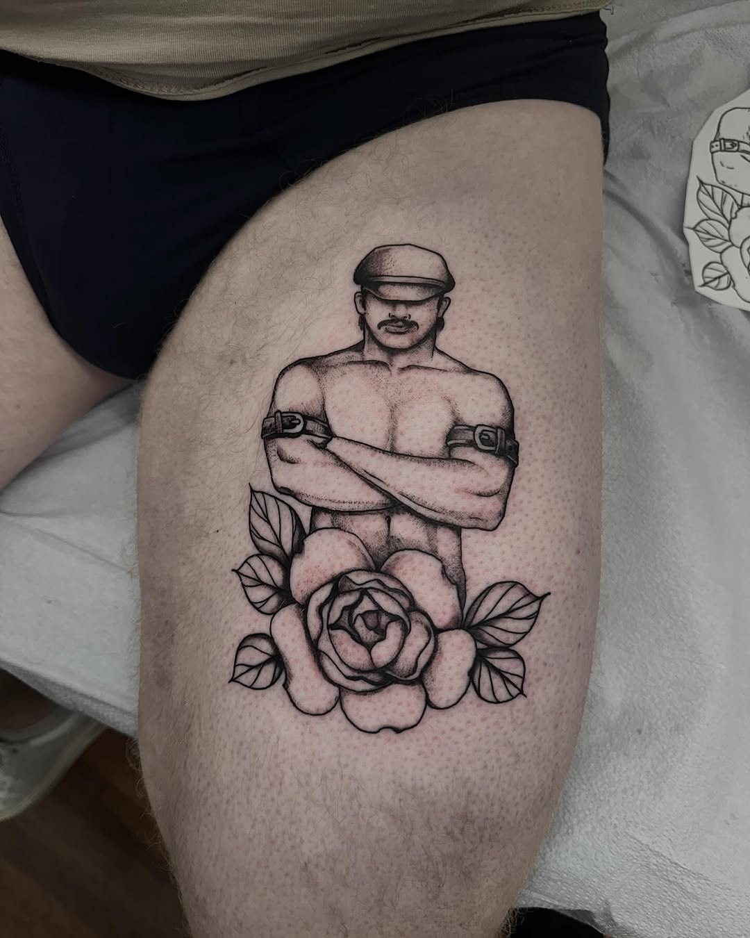 Tattoo by @joeyrosadotattoos — illustrative, black_and_grey